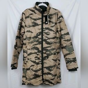 Adidas Tan Adv Coat Parka Jacket Camo Tango Soccer EI7398  Mens Size Small New